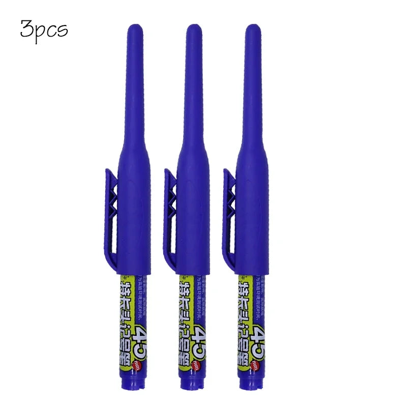 Lot 45mm Waterproof Long Head Nib Deep Hole Markers Pen Tile Carpenter Pen Multi-purpose for Woodworking Black/Blue/Red Ink