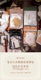 Journamm 100pcs/pack Creative Memo Pads Set DIY Scrapbooking School Supplies Collage Stationery Junk Journal Vintage Notes Paper