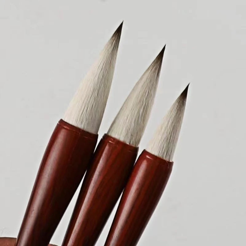 Watercolor Painting Brush Short Woolen Rabbit Mixed Hair Calligraphy Brush Chinese Running Regular Script Brush Pen Tinta China