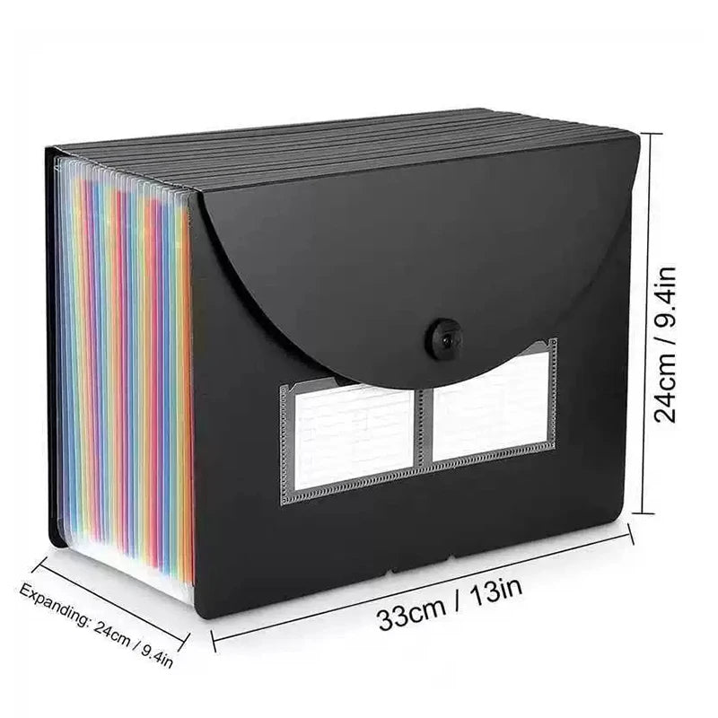 Expanding File Folder 13/25 Pockets Accordion File Organizer/Portable Expandable Plastic Filing Box, Accordion Bill/Paper