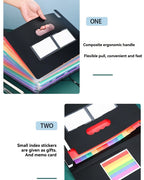 13/25/37 Grid Plastic Three Sided Sealed Hanging Rope Flip Organ Bag A4 Multi-Layer Folder Office File Storage PP File Bag
