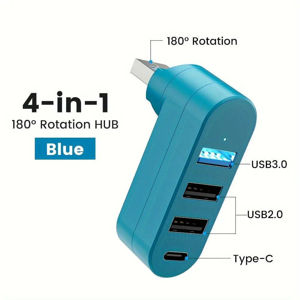 Mini Splitter 4 Ports USB Hub 3.0 Box Rotatable USB Data Transfer Multiple Expander For Computer Laptop MacBook PC Accessories