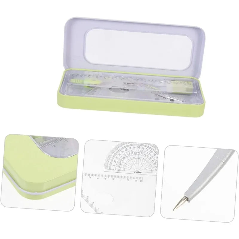Professional Student Drafting Kit 7-Piece Compass Protractor and Ruler Set Student Ruler Set Ruler Set  Engineering Drawing