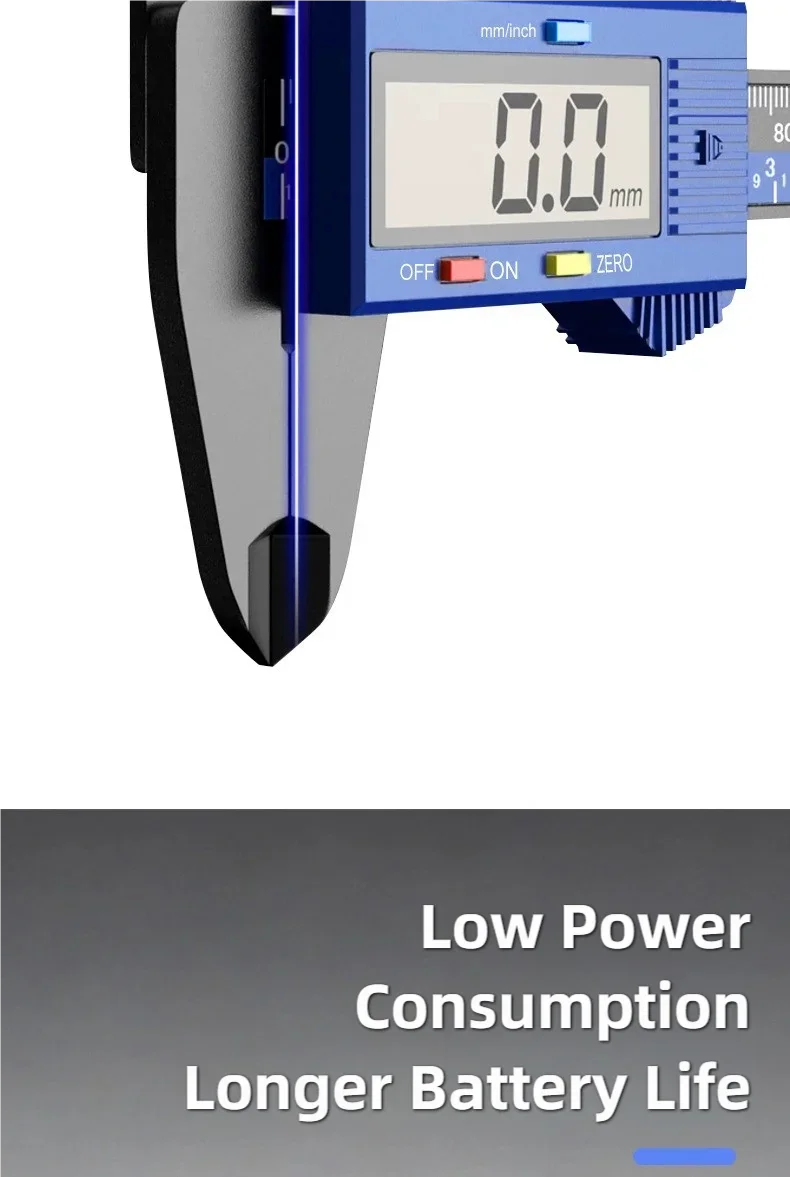 TINSOL 150mm High Precision Digital Caliper Carbon Fiber Reinforced Electronic Vernier Caliper LCD Display Auto Off for Jewelry