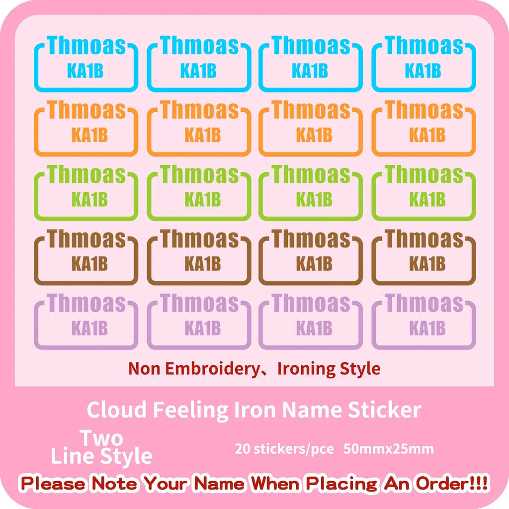 Custom Thermal Embroidery Iron Name Tag Sticker Personalized Washable Sewing Clothing Children Stickers Clothes Babysuit Labels