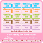 Custom Thermal Embroidery Iron Name Tag Sticker Personalized Washable Sewing Clothing Children Stickers Clothes Babysuit Labels