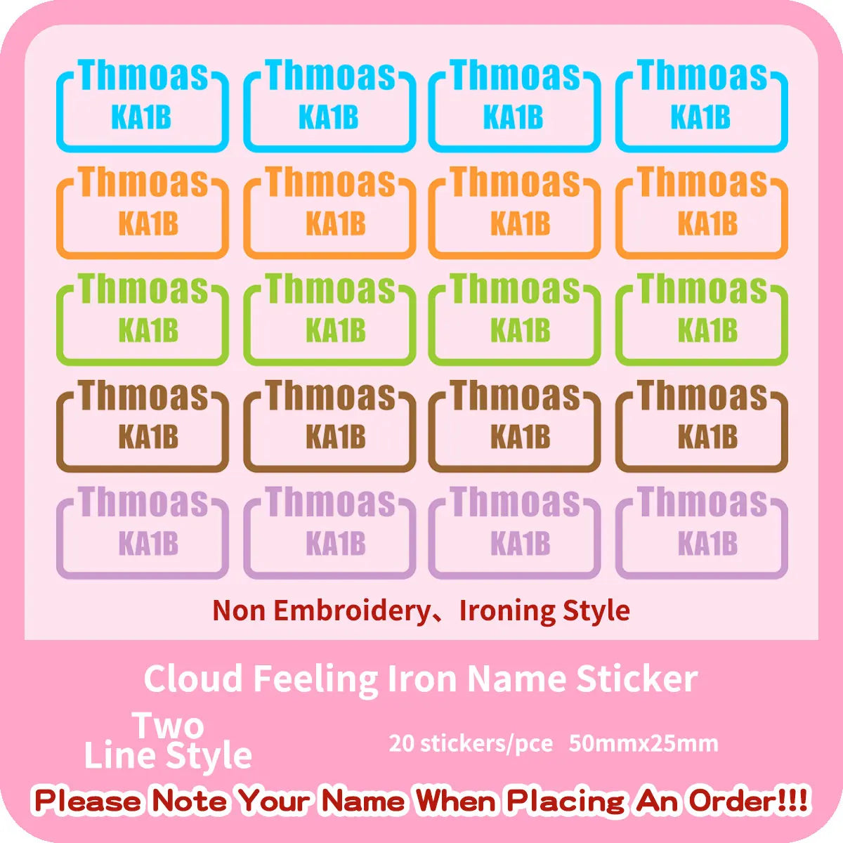 Custom Thermal Embroidery Iron Name Tag Sticker Personalized Washable Sewing Clothing Children Stickers Clothes Babysuit Labels
