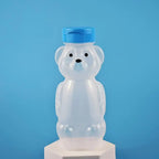 Cute Bear Shaped Bottle Plastic Drink Container Cartoon Honey Bear Straw Cup with Flexible Straws for Milk Juice Honey Storage