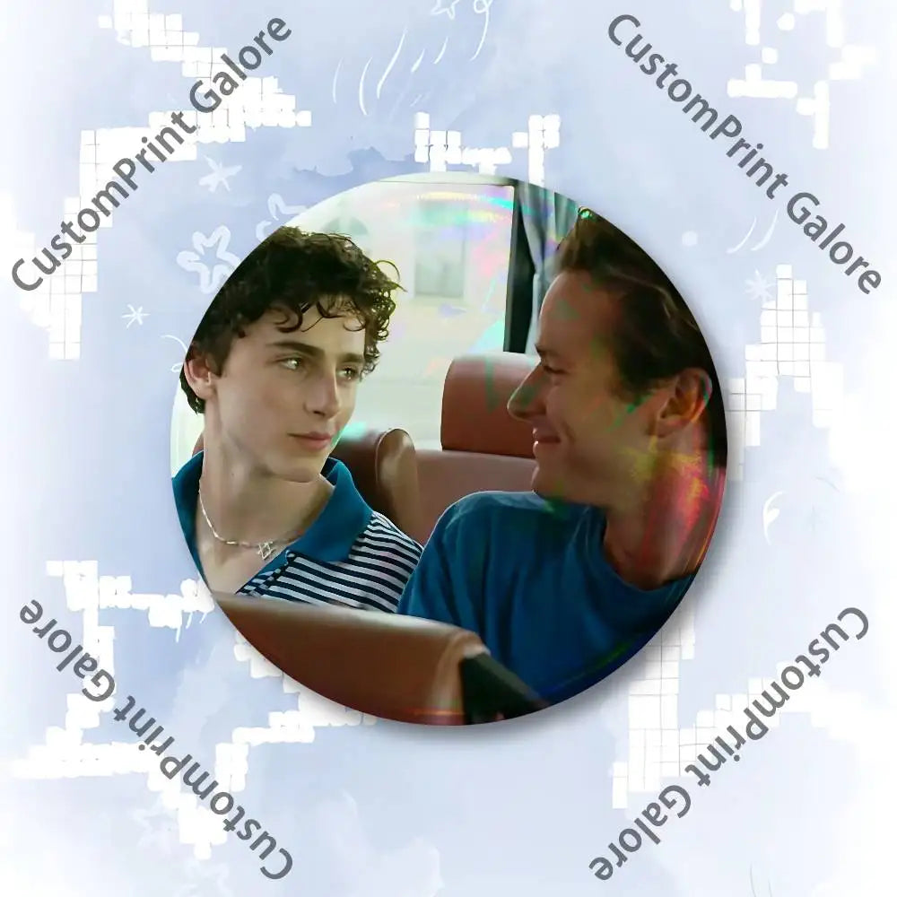 C-Call me by your name Customizable Badge Tinplate Brooch Laser Film Lapel Pin for Decoration Party Small Gifts