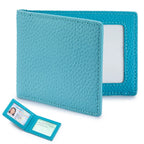 Thin Minimalist Bifold Design Driver's Licence Cover Genuine Leather ID Badge Window Slot Credit and Debit Vaccinum Cards Holder