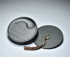 She Ink Slab With Lid Tai Chi Inkstone Water Grain Stone for Calligraphy Brush Writing Practice Painting Ink Grinding Stationery