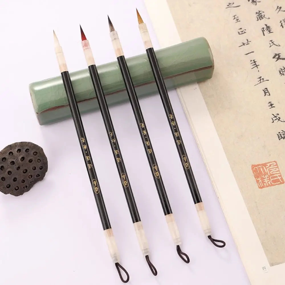 Traditional Chinese Calligraphy Brush Oil Watercolor Wolf Hair Scriptures Writing Brush Wood Oil Painting Art Paint Brush