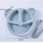 3Pcs/set Wheat Straw Baby Dishes Cartoon Tableware Set Kids Dinner Platos Baby Feeding Plate Training Bowl Spoon Fork Tableware