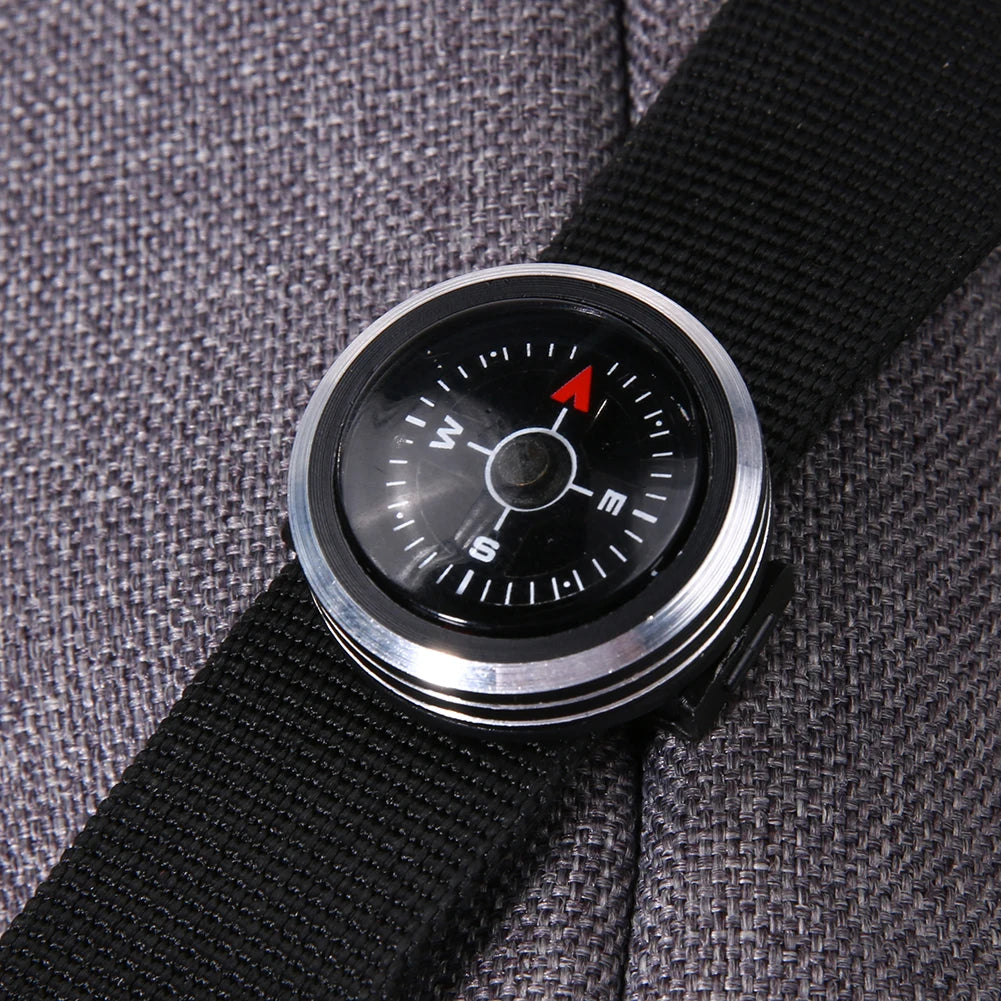 Mini Watch Strap Button Compass for Paracord Bracelet Survival Mini Pocket Compass Outdoor Hiking Camping Accessories Tools