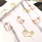 10pcs Adorable Rabbit Heart-Shaped Paper Clip Bookmarks - Perfect for Students, Bookmark Organizer, and DIY Craft Projects
