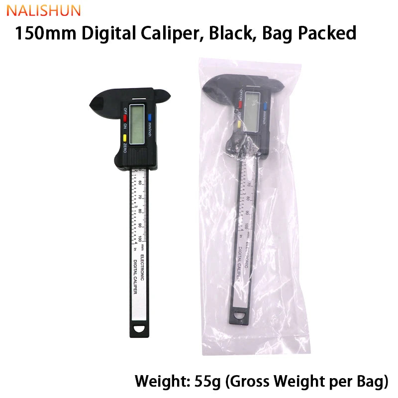 0-100mm/0-150mm Carbon Fiber Digital Caliper 0.01mm High Precision, Electronic Vernier Measuring Large LCD Screen Inch/mm