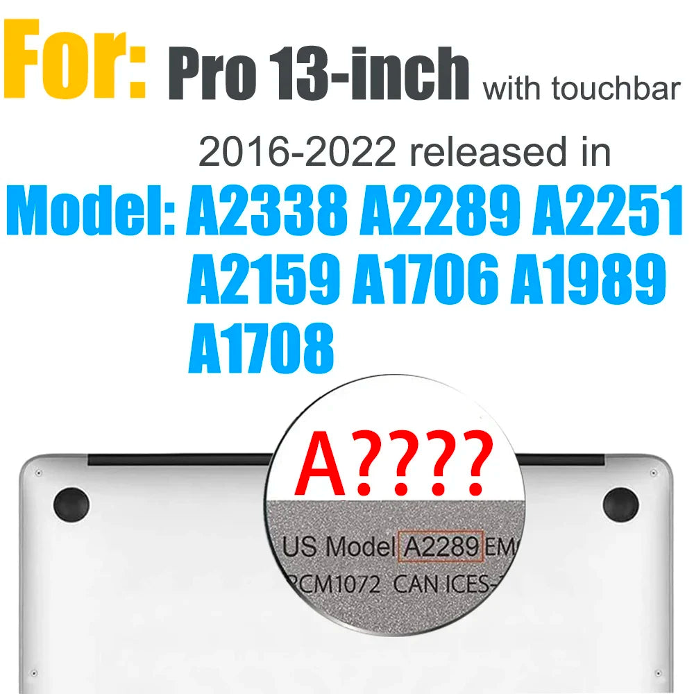 Crystal Hard Case for MacBook Pro Air 13 14 15 16 Inch Protective Case Clear Model A2681 A3113A3114 A2941 A2991 A2442 A2337 A233