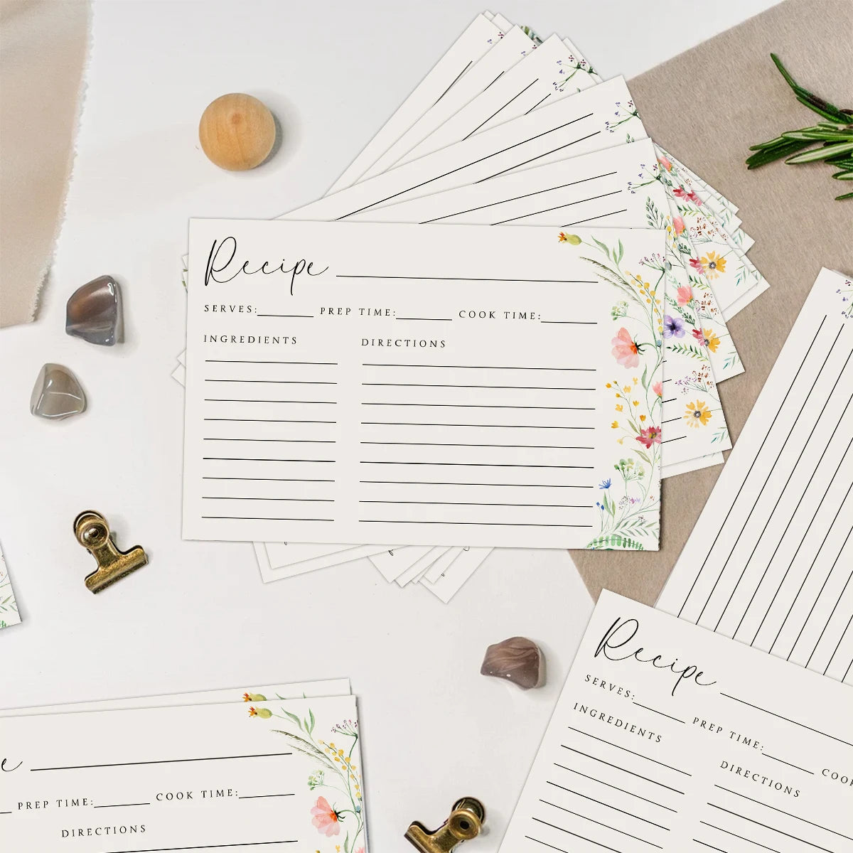 50pcs Double-sided No-smear Cardstock Blank Thick Recipe Note Cards，family Menu And Record Kitchen Information Classification