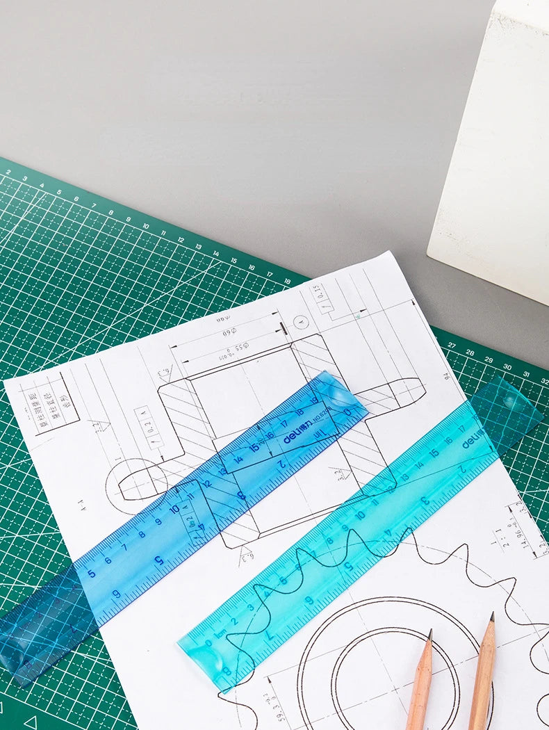 Random 1 Pc 20 cm/8 Inch Flexibale Rulers Soft Plastic, Inches And Metric For School And Office