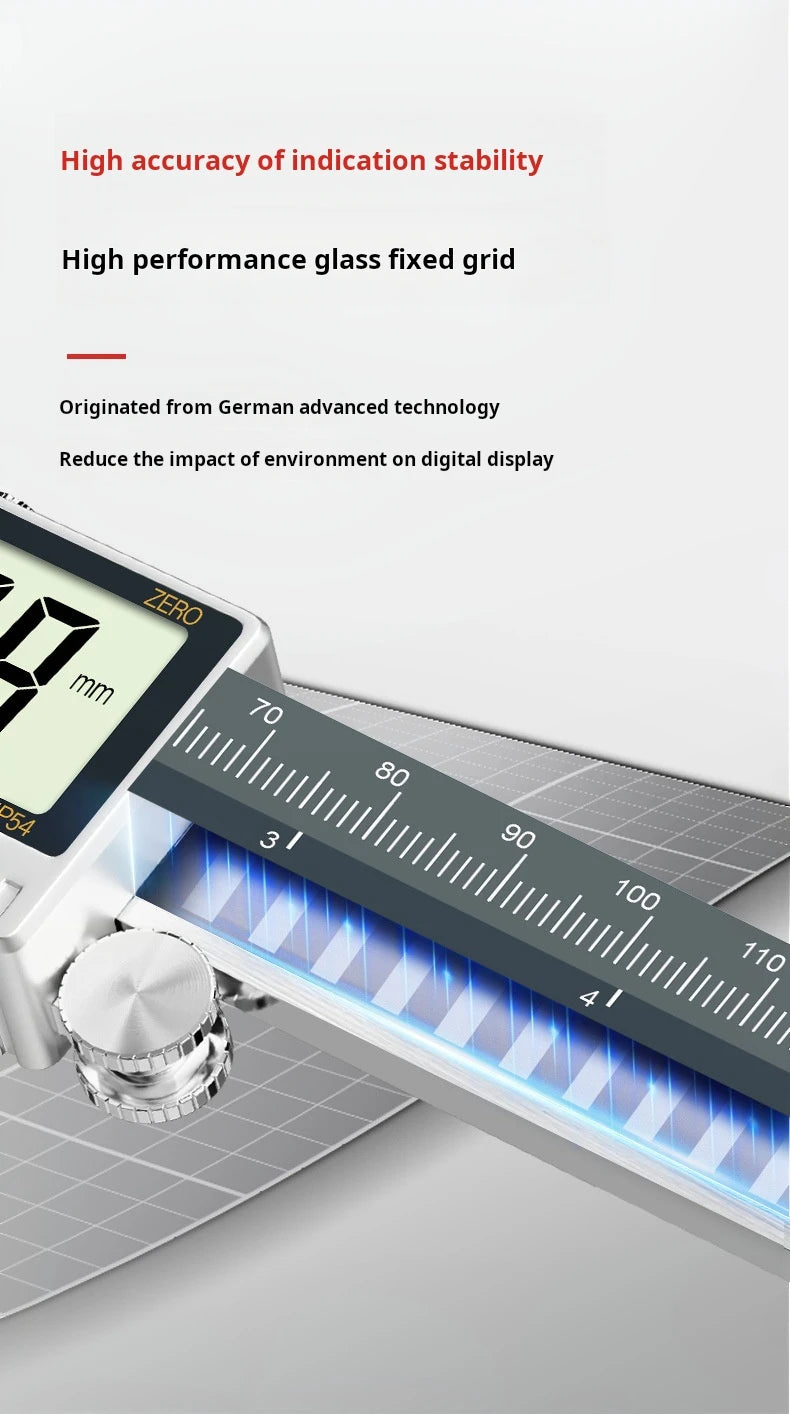 All-Metal IP54 Electronic Digital Display Vernier Calipers 0-150/200/300mm Stainless Steel HD Full Screen Caliper Measuring Tool