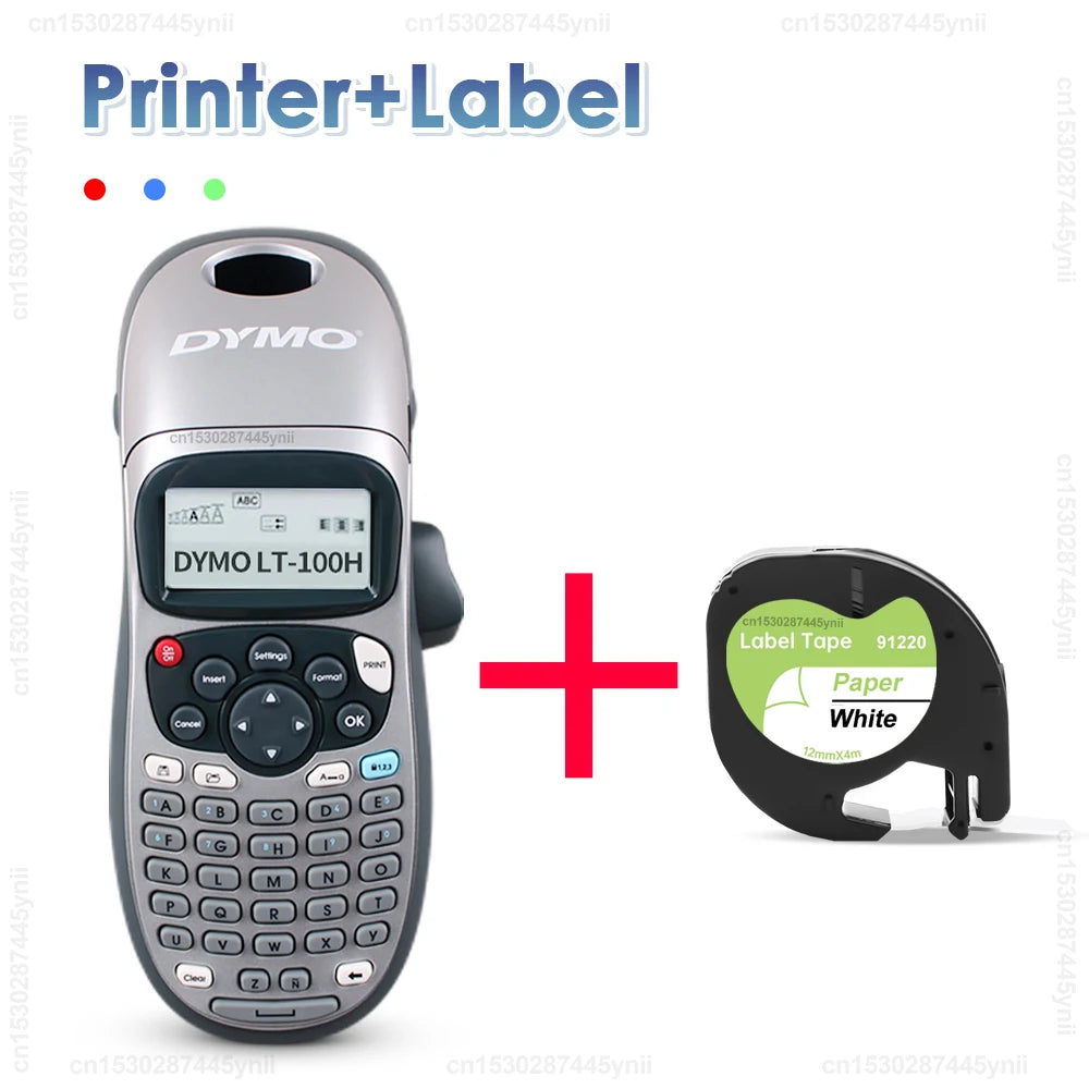 Dymo Label Printer LT100H LT-100H Inkless Label Maker Handheld Label Machine with Dymo 12mm LT Tape or 5PK 91201 91200 Label