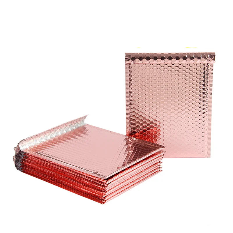30pcs/lot Rose Gold/Silver/Purple/Blue Packaging Shipping Bubble Mailer Plastic Padded Envelopes Gift Bag Mailing Envelope Bag