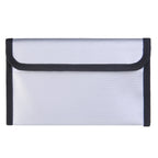 Fireproof & Waterproof Bag, File Storage Bag with Zipper Reusable Pouch for Certificates, Money, Cards (Black, Silver)