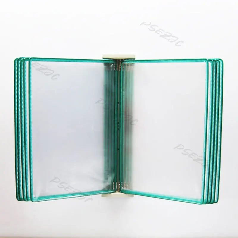 10 Page Flipping Folder A4 Wall Mounted Standard Operation Manual Data Display Rack PVC+metal Frame Material