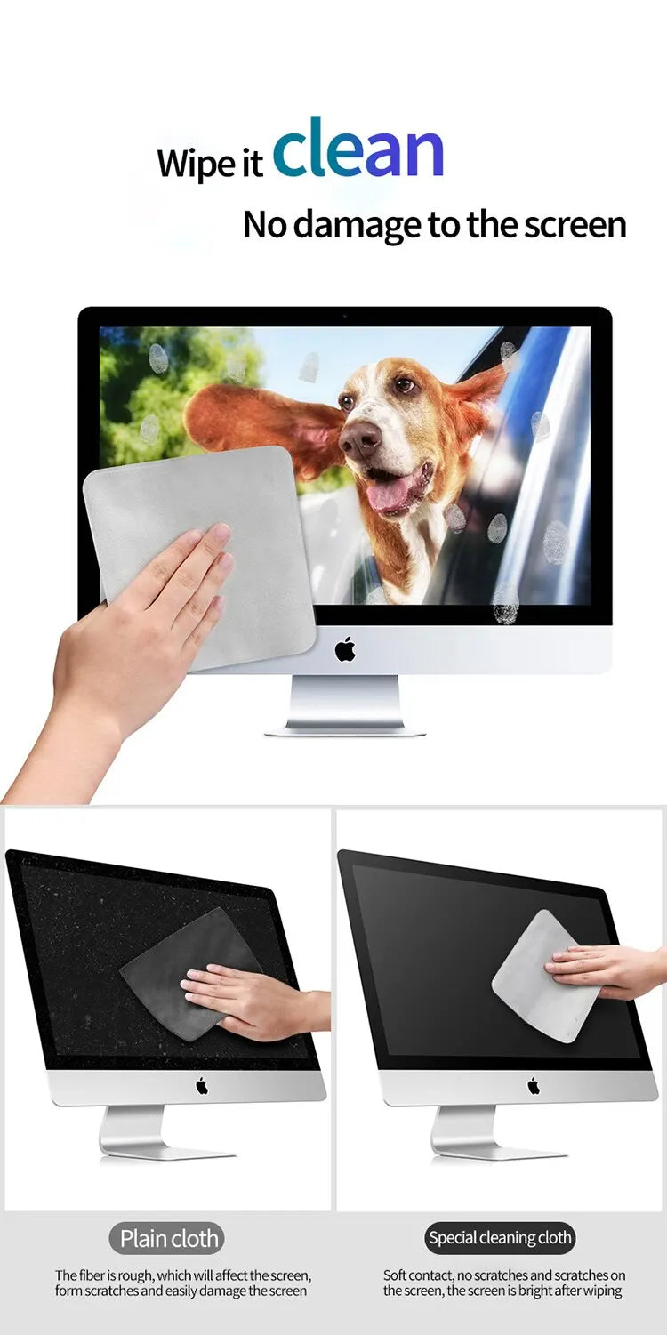 2PCS For Apple Polishing Cloth Microfiber Cleaning Wiper 16cm Original Phone Screen Cleaner Polish Cloth for iPhone iPad Tablet