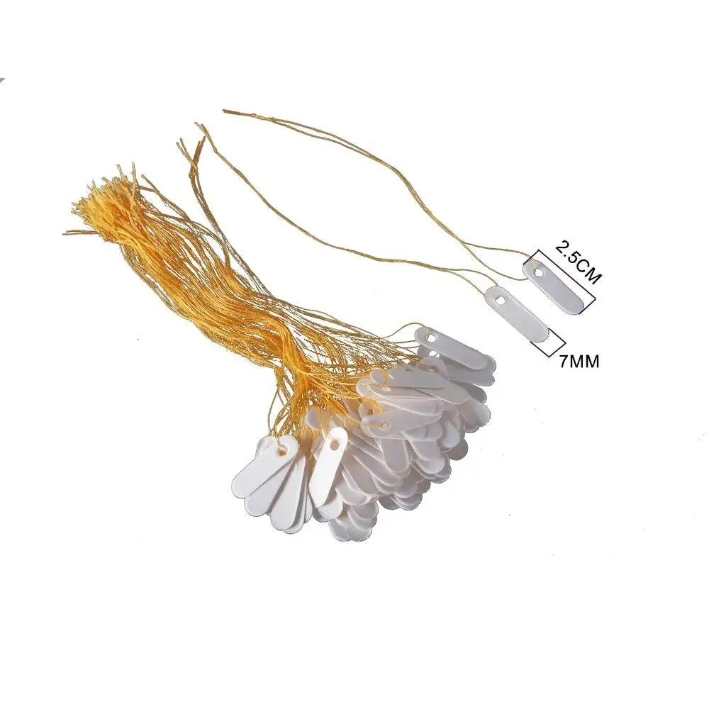 Pre-strung Jewelry Paper Tags, Pears Jewels Ring Packaging Label Price Tag,Gift Hang Tag, Watch Small String Tags