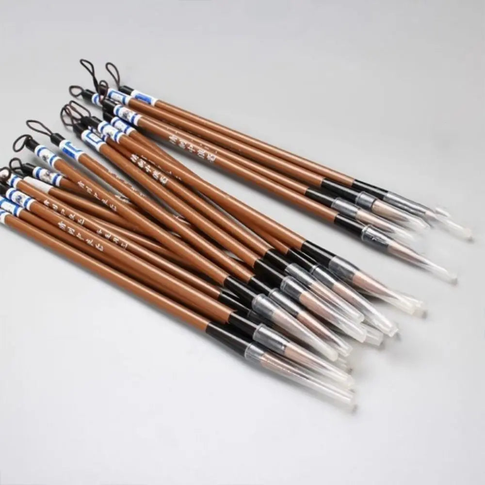 10PCS Traditional Chinese Writing Brush White Clouds Writing Pen Calligraphy Supplies Bamboo Wolf's Hair Writing Brush