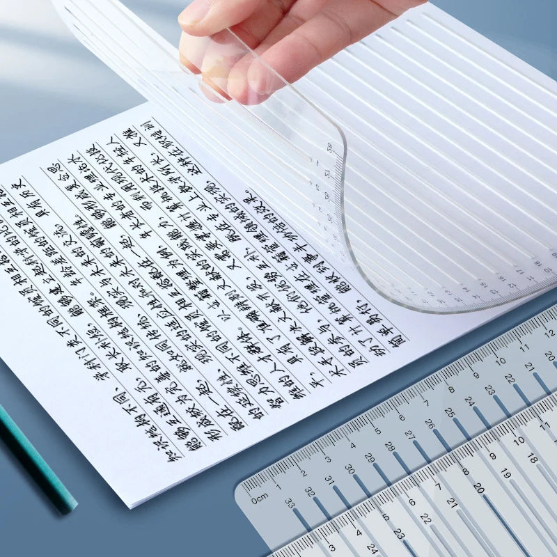 Transparent Calligraphy Stencil Soft Ruler Template Writing Straight Line Clear Ruler Writing Tool Geometry Template