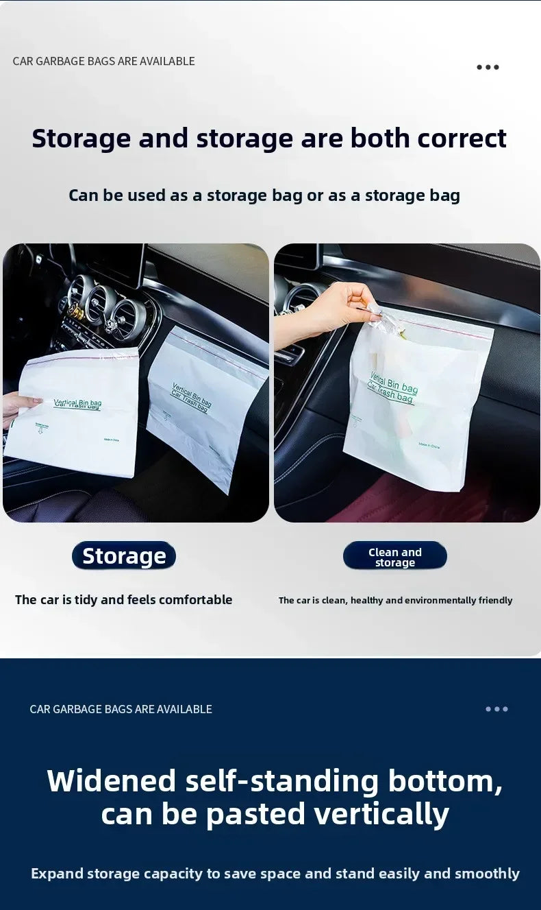 Self-Adhesive Disposable Trash Bag Thicken Waterproof Garbage Bag Leak-Proof Rubbish Storage Bag for Car/Home/Office