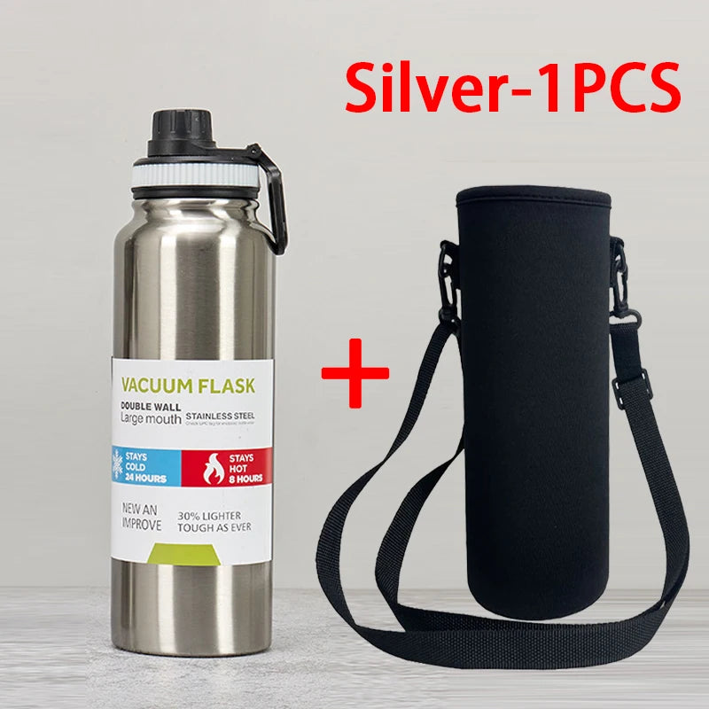 600/800/1000MLStainless Steel Thermos Bottle Car Thermal Cup Vacuum Flask Keeps Cold and Heat Thermal Mug Sports Insulated Cup