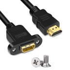 HDMI Extension Cable Panel Mount 4K 60Hz HDMI 2.0 Male to female Extension cord supports HDR ARC CEC HDMI male to Female Cable