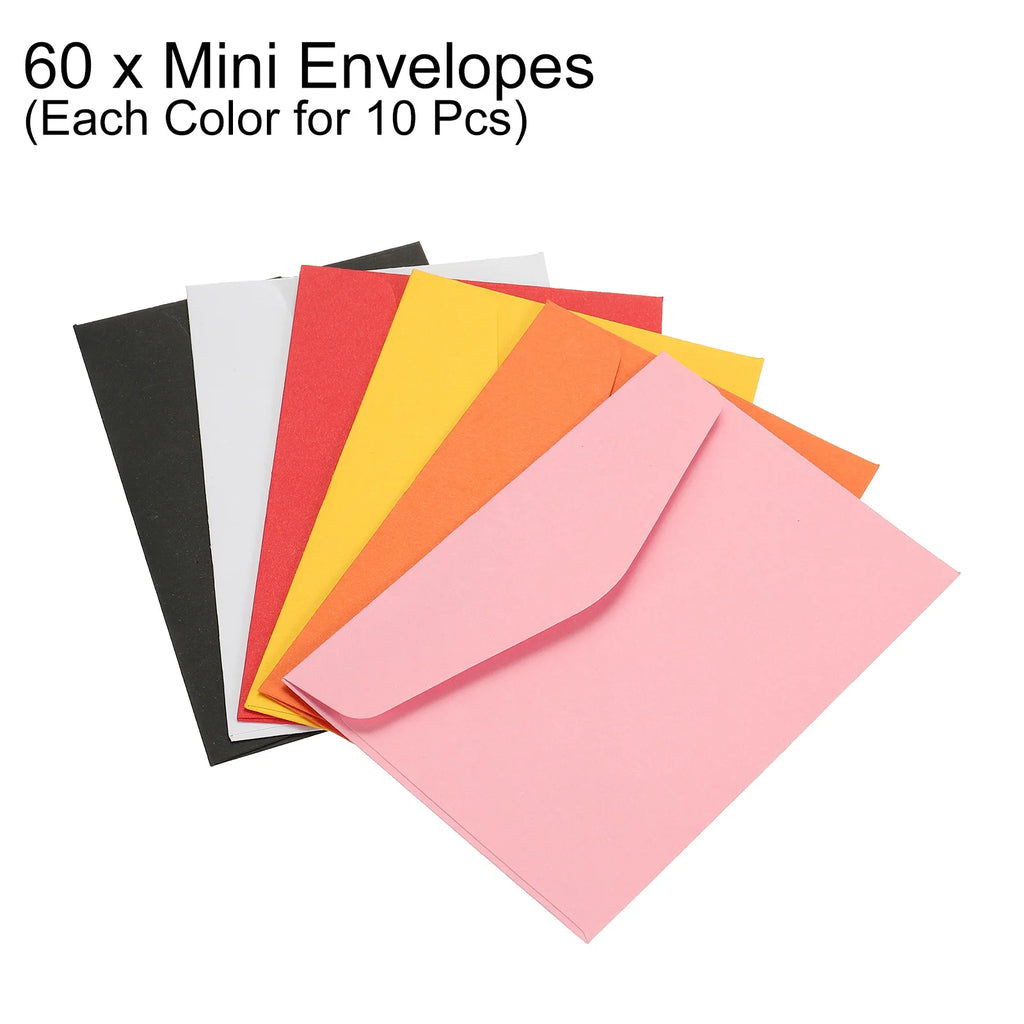 60Pcs 115x82mm Colorful Blank Mini Paper Envelopes Wedding Party Invitation Greeting Cards Gift Cover New Year Greeting Envelope