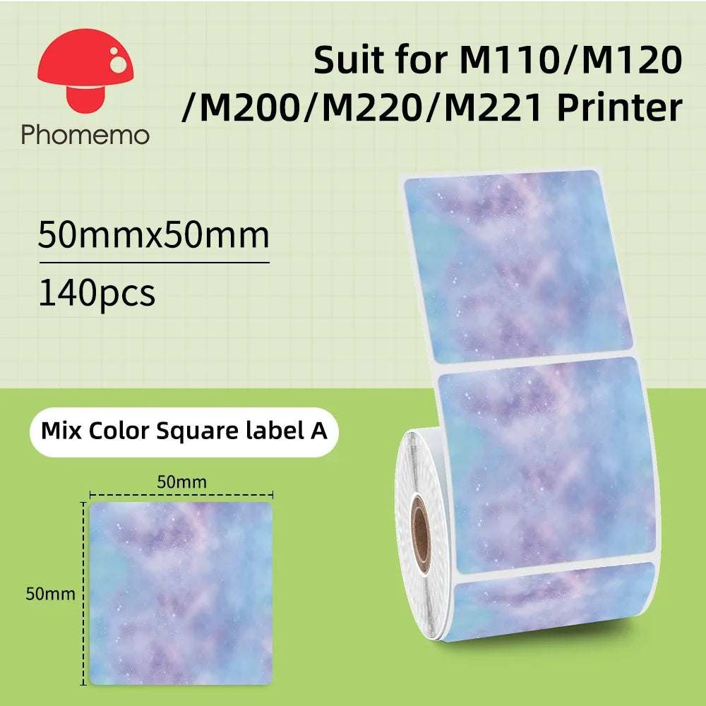 Phomemo Label For M110/M220/M221 Mini Printer Portable Thermal Label Stickers Self-Adhesive Waterproof Label Maker Sticker New