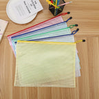 5PCS Stationery Storage Folder File Mesh Zipper Pouch A4 A5 A6 B5 2PCS A3 B4 Document Bag Zip File Folder School Office Supplies