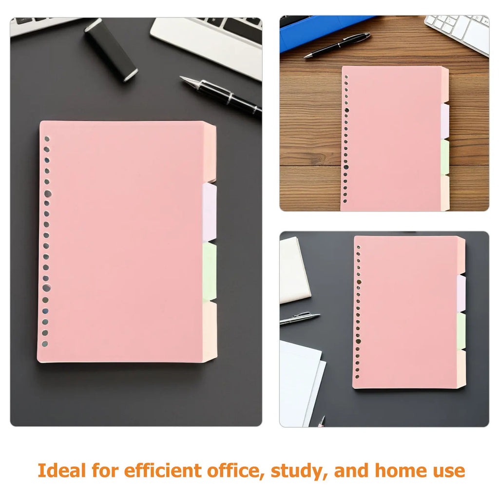 6Sets Colorful Plastic Binder Dividers with Tabs for Loose Leaf Notebooks Lever Arch Files Office School Home Organization