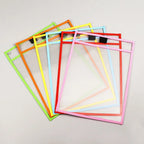Waterproof Document Storage Pouch Reusable Dry Erasable File Bag Kids Transparent Diy Pockets Hanging File For Teaching Supplies