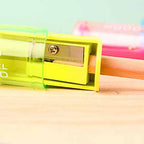 1PC Candy Color Transparent Pencil Sharpener - Plastic Standard Pencil Cutter for School Office Art Supplies