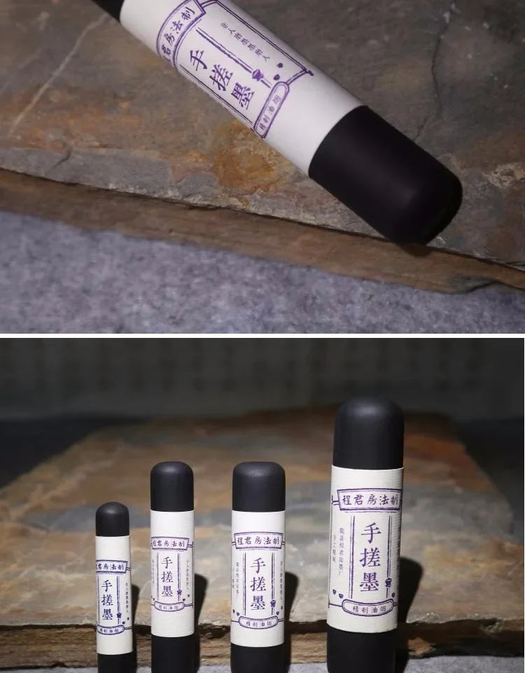 Hand Rubbing Oil Soot Ink Sticks Pure Handmade Ink Block Traditional Chinese Calligraphy Painting Oil Smoke Ink Bar Ink Stone