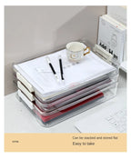 Acrylic Transparent Desktop Paper Storage Box A4 File Document Exam Paper Organizer Household Dust Proof Card Holder Case