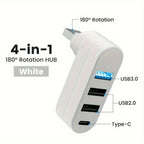 Mini Splitter 4 Ports USB Hub 3.0 Box Rotatable USB Data Transfer Multiple Expander For Computer Laptop MacBook PC Accessories