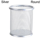 Multifunction Round/Square Mesh Pen Pot Multicolor Pen Holder Desk Tidy Stationery Organiser Pencil Storage Stationery Organiser