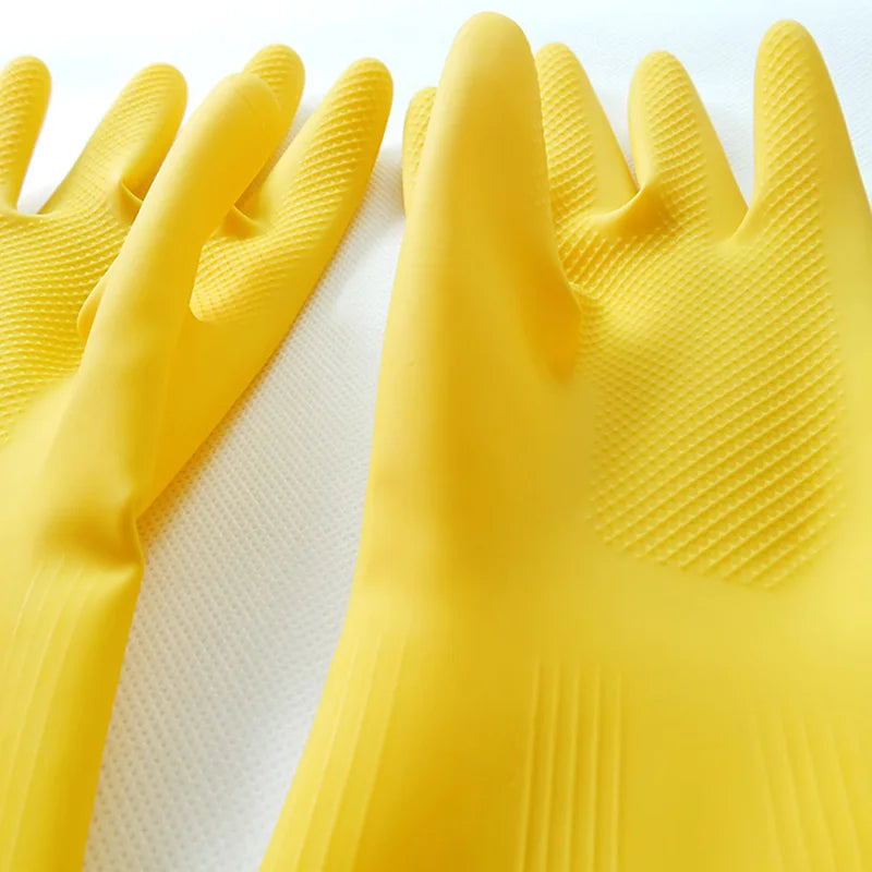 1 Pair Latex Dish Washing Gloves Women's Waterproof Household Kitchen Washing Bowl Washing Clothes Vegetable Cleaning