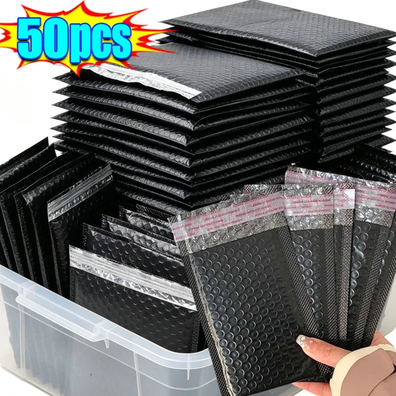 50/1Pcs New Shipping Bags Black Foam Envelope Bubble Mailers with Different Specifications Send Packaging Soft Envelope