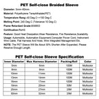 Cable Sleeve Self Closing PET Braided Expandable Auto Line Management Overlaps Flexible Loom Split Pipe Tube Wire Wrap Protect
