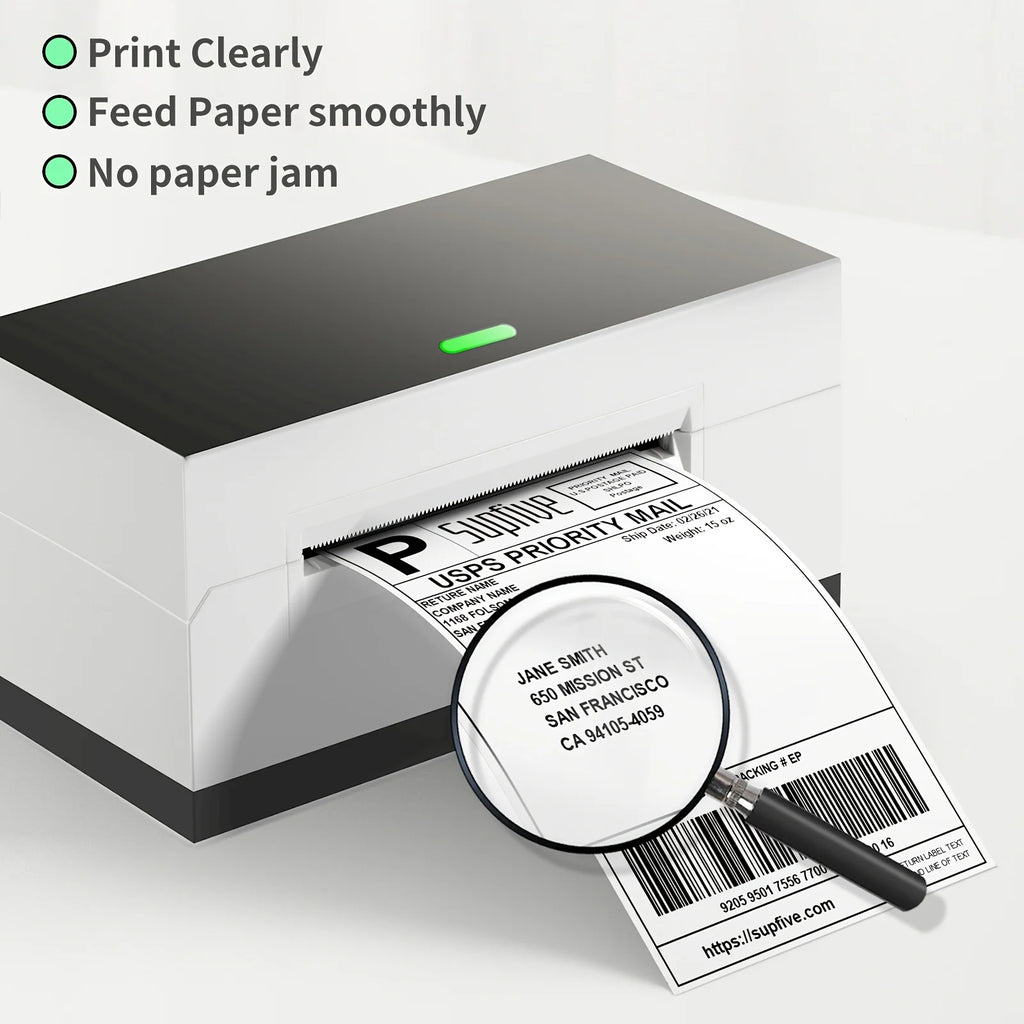 500/1000 Sheets 4''x6'' White Thermal Label Paper for Thermal Label Printers Logistics Shipping Labels 100x150mm