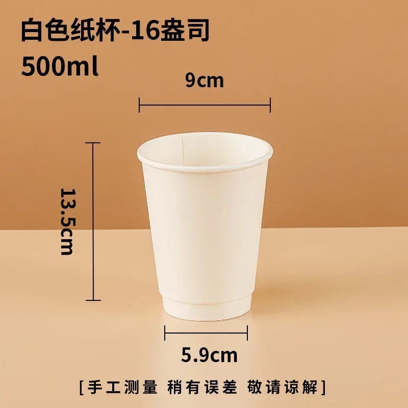 20pcs White Party Disposable Paper Cup Coffee Cup Kitchen Accessories DIY Decoration Children Birthday Wedding Picnic Tableware